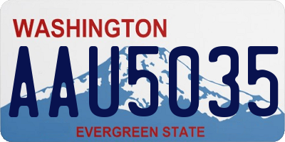 WA license plate AAU5035