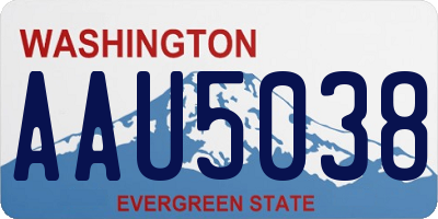 WA license plate AAU5038