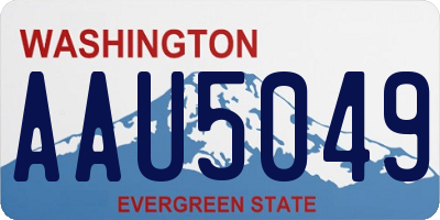 WA license plate AAU5049