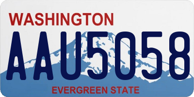WA license plate AAU5058
