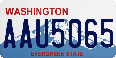 WA license plate AAU5065