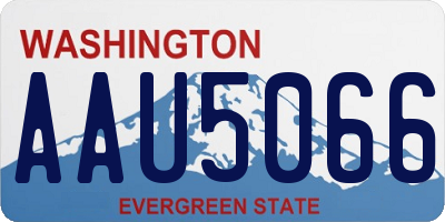 WA license plate AAU5066