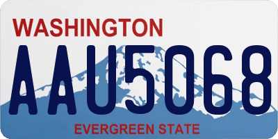 WA license plate AAU5068