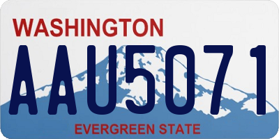WA license plate AAU5071