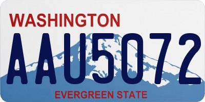 WA license plate AAU5072