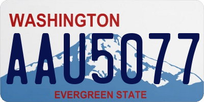 WA license plate AAU5077