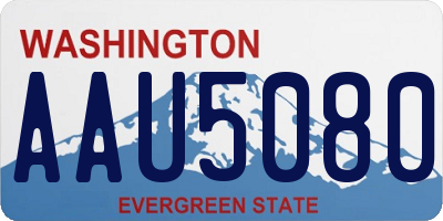 WA license plate AAU5080