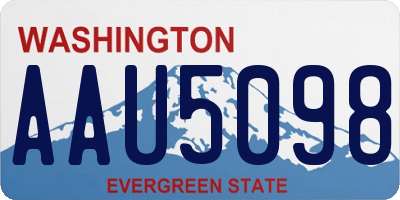 WA license plate AAU5098