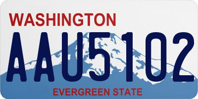WA license plate AAU5102