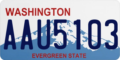 WA license plate AAU5103
