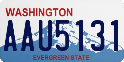 WA license plate AAU5131