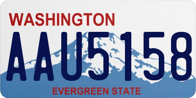 WA license plate AAU5158