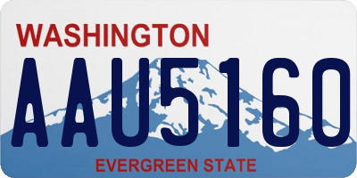 WA license plate AAU5160