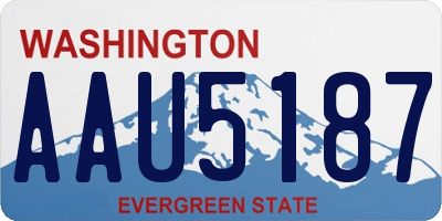 WA license plate AAU5187