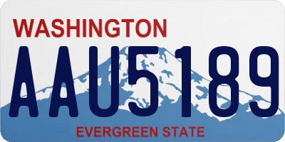 WA license plate AAU5189