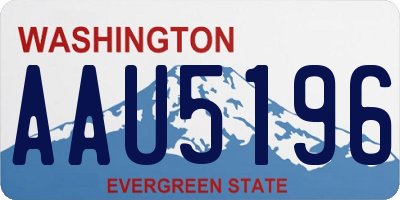 WA license plate AAU5196
