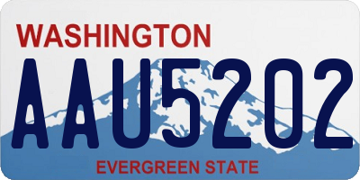 WA license plate AAU5202