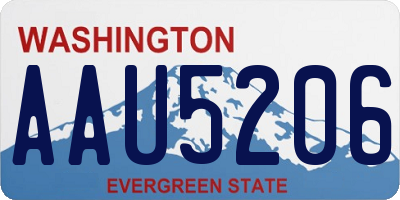 WA license plate AAU5206