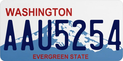 WA license plate AAU5254