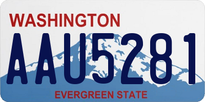 WA license plate AAU5281