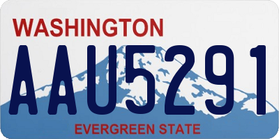 WA license plate AAU5291
