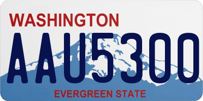 WA license plate AAU5300