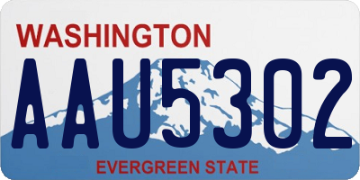 WA license plate AAU5302
