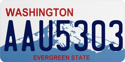 WA license plate AAU5303