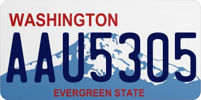WA license plate AAU5305