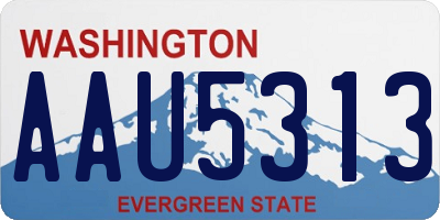 WA license plate AAU5313