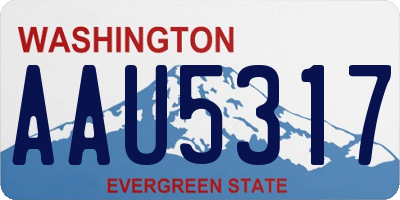 WA license plate AAU5317