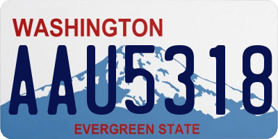 WA license plate AAU5318