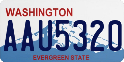 WA license plate AAU5320