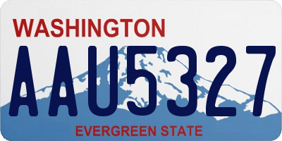 WA license plate AAU5327