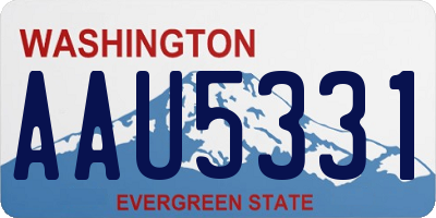 WA license plate AAU5331