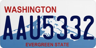 WA license plate AAU5332