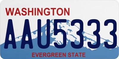 WA license plate AAU5333
