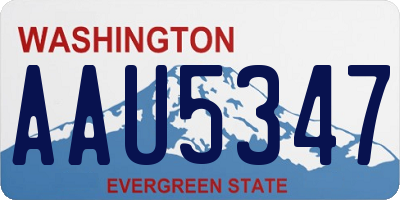 WA license plate AAU5347