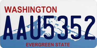WA license plate AAU5352