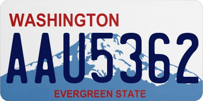 WA license plate AAU5362