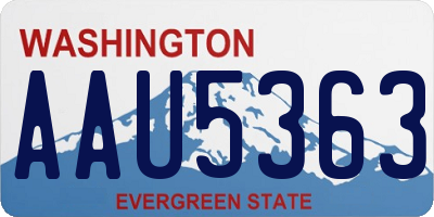 WA license plate AAU5363