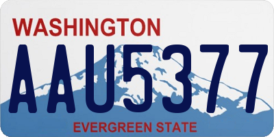 WA license plate AAU5377