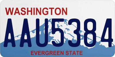 WA license plate AAU5384