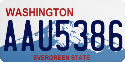 WA license plate AAU5386