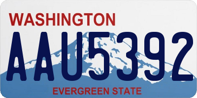 WA license plate AAU5392