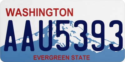 WA license plate AAU5393