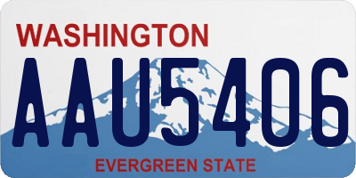WA license plate AAU5406
