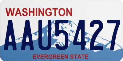 WA license plate AAU5427