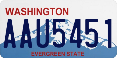 WA license plate AAU5451