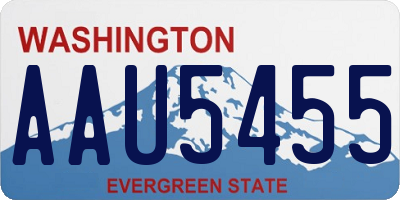 WA license plate AAU5455